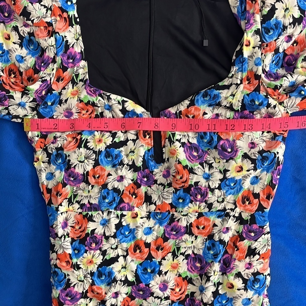 ⭐️ NWOT- Zara floral print long-sleeve mini dress- size XS - Picture 9 of 11